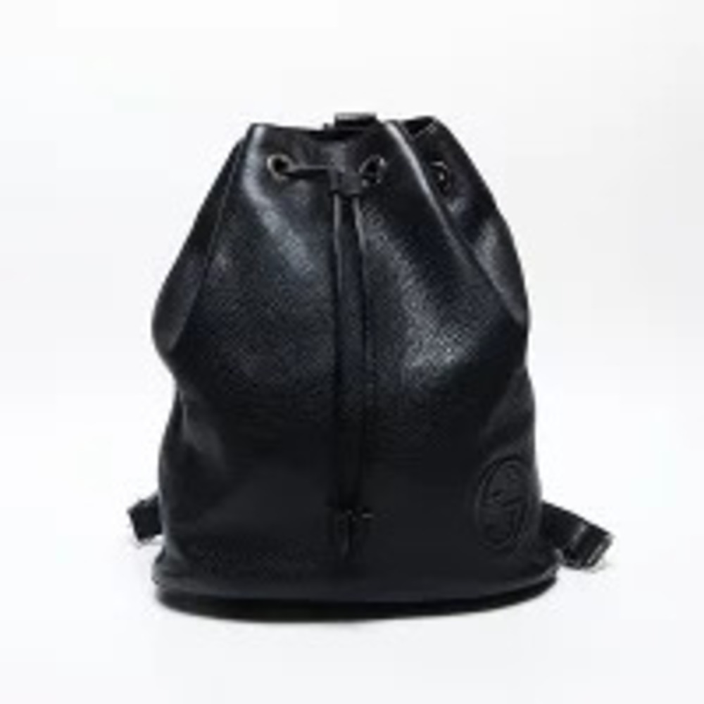 Gucci Soho Drawstring Backpack Daypack Black